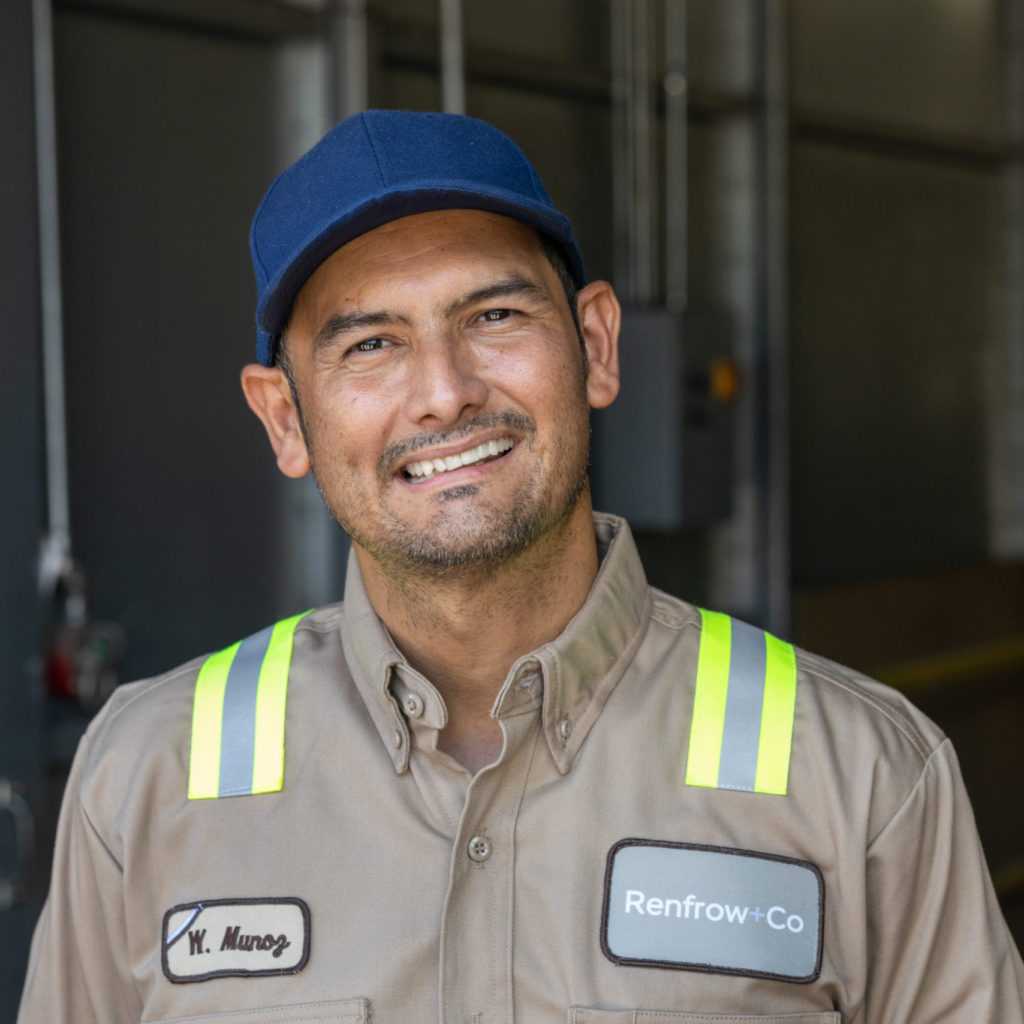 Portrait of Wilson Munoz, Finishing Manager at Renfrow+Co, a leading fabrication company specializing in custom metal and woodwork in Houston, Texas