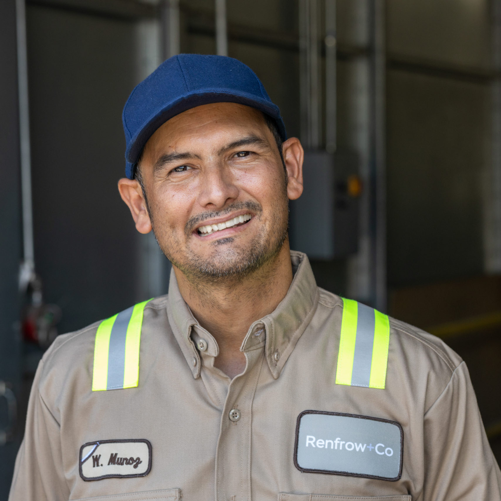 Portrait of Wilson Munoz, Finishing Manager at Renfrow+Co, a leading fabrication company specializing in custom metal and woodwork in Houston, Texas