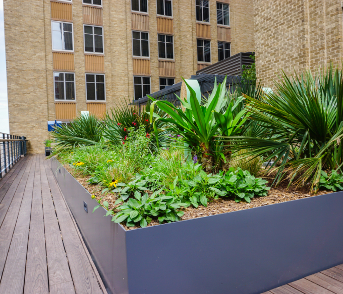 Workspace outdoor seating area 