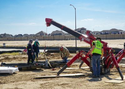 Structure installation at Bridgeland